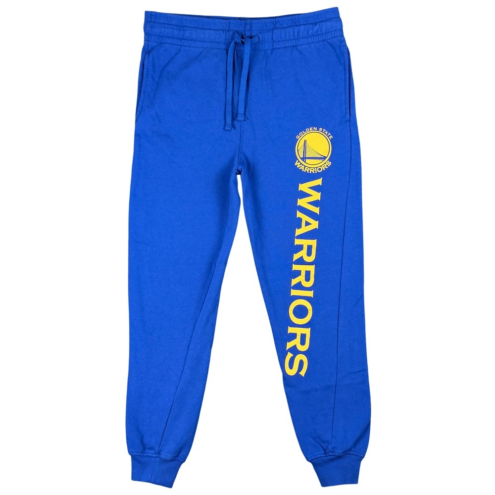 NBA Golden‎ State Warriors Men's Large Blue Jogger Sweatpants Basketball Fleece